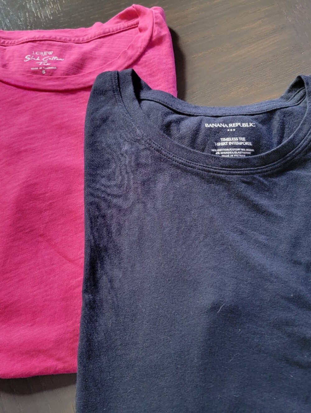 Banana Republic Womens Short Sleeve Tee - Navy Long Sleeve and Magenta